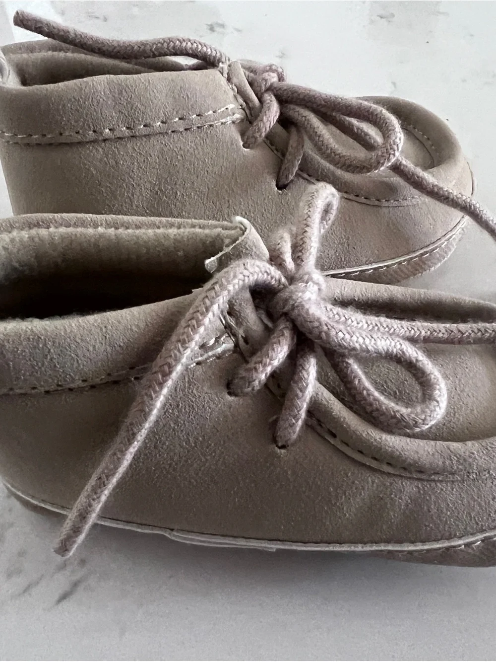 Baby Neutral Tan Lace-Up Moccasin Boots